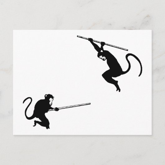 Affenkampf Postkarte (Vorderseite)