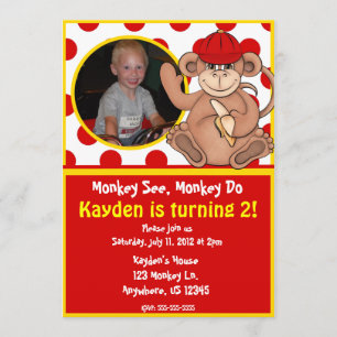 Affenkinder Foto Geburtstag Einladung