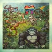 Affenklammer Fensteraufkleber (Blatt 3)