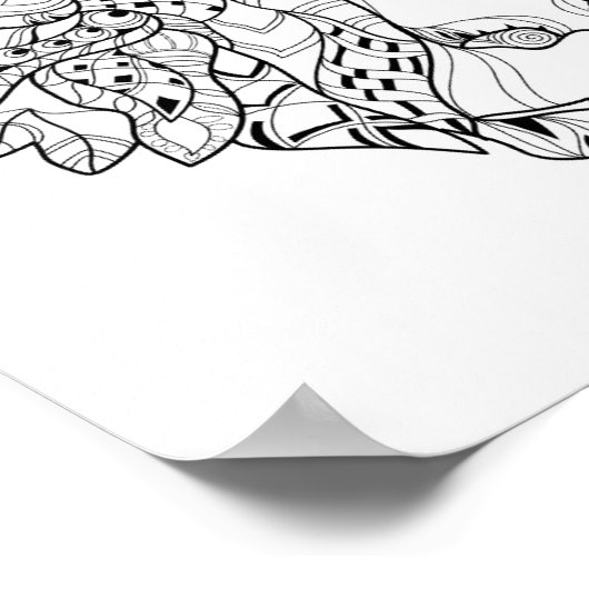 Affenkopf Doodle 2 Poster (Ecke)