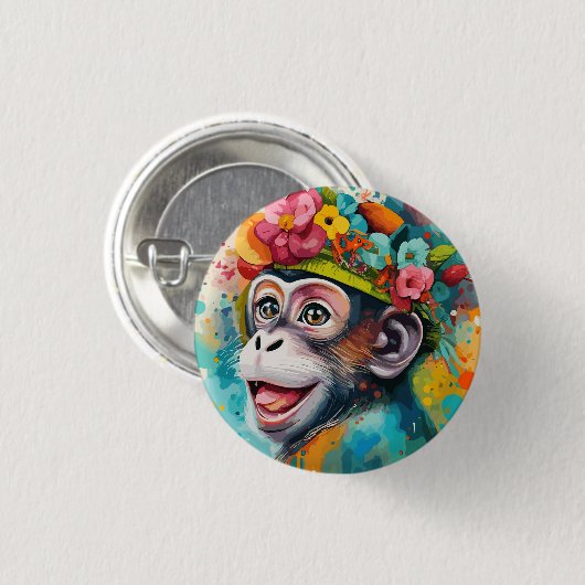 Affenlächeln Button (Vorne & Hinten)