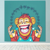 Affenlächeln Leinwanddruck (Insitu (Holzboden))