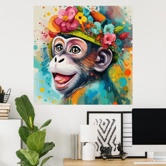 Affenlächeln Poster (Heimbüro)