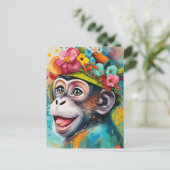 Affenlächeln Postkarte (Stehend Vorderseite)