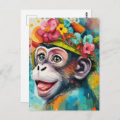 Affenlächeln Postkarte (Vorne/Hinten)