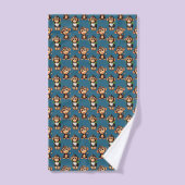 Affenmuster-Design Blau  Badhandtuch Set (Handtuch)