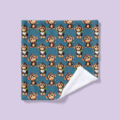 Affenmuster-Design Blau  Badhandtuch Set (Waschlappen)