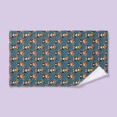 Affenmuster-Design Blau  Badhandtuch Set (Handtuch)