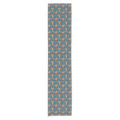 Affenmuster-Design Blau Kurzer Tischläufer (Vorderseite)