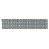 Affenmuster-Design Blau Kurzer Tischläufer (Horizontal)