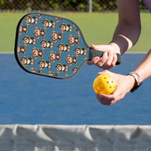 Affenmuster-Design Blau  Pickleball Schläger