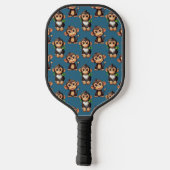 Affenmuster-Design Blau  Pickleball Schläger (Rückseite)