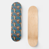 Affenmuster-Design Blau  Skateboard (Vorderseite)