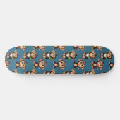 Affenmuster-Design Blau  Skateboard (Horizontal)