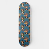 Affenmuster-Design Blau  Skateboard (Vorderseite)