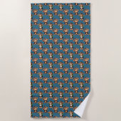 Affenmuster-Design Blau Strandtuch (Vorderseite)