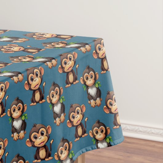 Affenmuster-Design Blau  Tischdecke (Beispiel)
