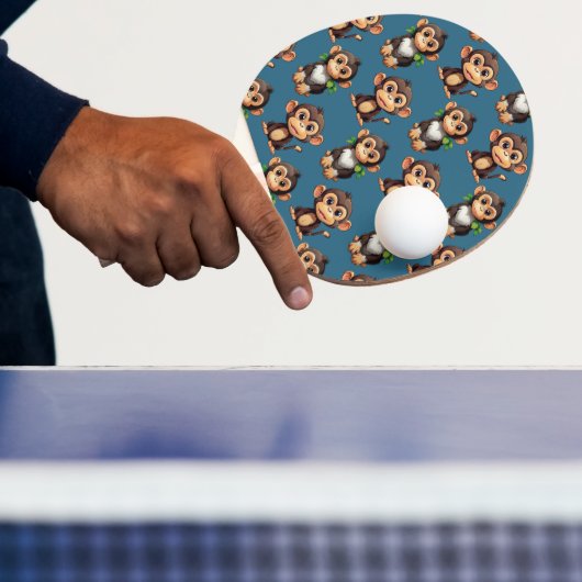 Affenmuster-Design Blau Tischtennis Schläger (InSitu)