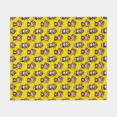 Affenmuster-Design Gelb  Fleecedecke (Vorderseite (Horizontal))