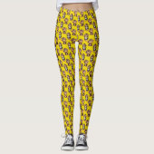 Affenmuster-Design Gelb  Leggings (Vorderseite)