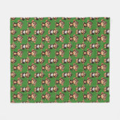 Affenmuster-Design Grün Fleecedecke (Vorderseite (Horizontal))