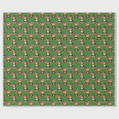 Affenmuster-Design Grün Geschenkpapier (Flach)
