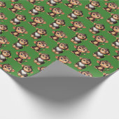 Affenmuster-Design Grün Geschenkpapier (Ecke)
