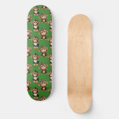 Affenmuster-Design Grün Skateboard (Vorderseite)