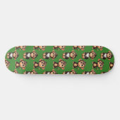 Affenmuster-Design Grün Skateboard (Horizontal)