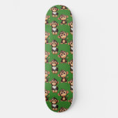 Affenmuster-Design Grün Skateboard (Vorderseite)