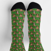 Affenmuster-Design Grün Socken (Oben)