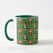 Affenmuster-Design Grün Tasse (Links)