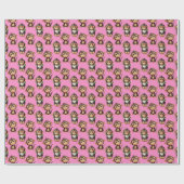 Affenmuster-Design Rosa  Geschenkpapier (Flach)