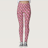 Affenmuster-Design Rosa  Leggings (Vorderseite)