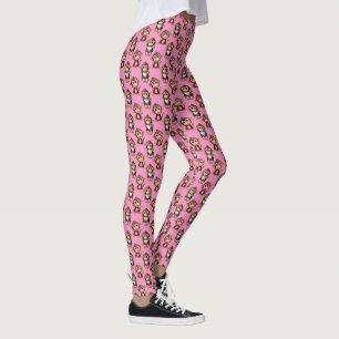 Affenmuster-Design Rosa Leggings