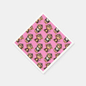 Affenmuster-Design Rosa Serviette (Ecke)