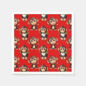 Affenmuster-Design Rot Serviette (Vorderseite)