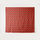 Affenmuster-Design Rot Wandteppich (Vorderseite (Horizontal))
