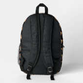 Affenmuster-Design Schwarz  Bedruckter Rucksack (Rückseite)