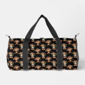 Affenmuster-Design Schwarz Duffle Bag (Vorderseite)