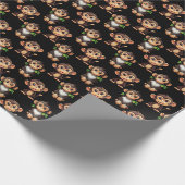 Affenmuster-Design Schwarz Geschenkpapier (Ecke)