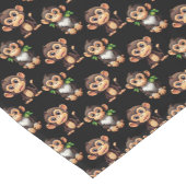 Affenmuster-Design Schwarz Kurzer Tischläufer (Ecke)