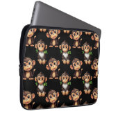 Affenmuster-Design Schwarz Laptopschutzhülle (Vorne Rechts)