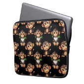 Affenmuster-Design Schwarz Laptopschutzhülle (Vorderseite Links)