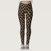 Affenmuster-Design Schwarz  Leggings (Vorderseite)