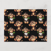 Affenmuster-Design Schwarz  Postkarte (Rückseite)