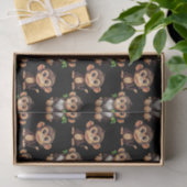Affenmuster-Design Schwarz  Seidenpapier (Geschenk)