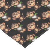 Affenmuster-Design Schwarz  Tischdecke (Schrägansicht)