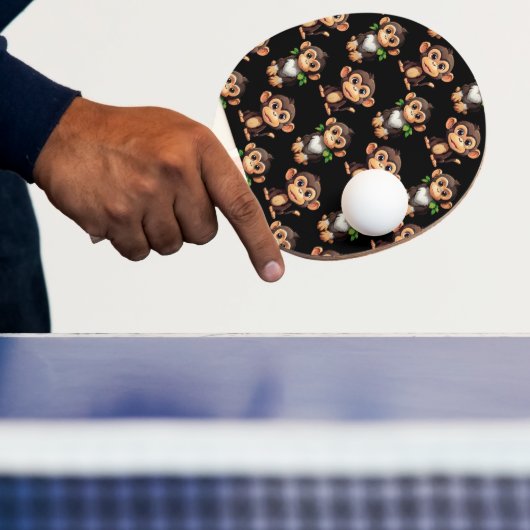 Affenmuster-Design Schwarz  Tischtennis Schläger (InSitu)