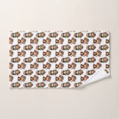 Affenmuster-Design Weiß Badhandtuch Set (Handtuch)